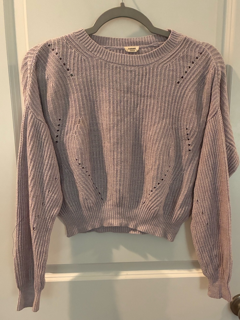 Garage light Lavender Ribbed Crewneck Sweater